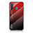 Custodia Silicone Specchio Laterale Sfumato Arcobaleno Cover LS1 per Samsung Galaxy A21 European Rosso