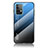 Custodia Silicone Specchio Laterale Sfumato Arcobaleno Cover LS1 per Samsung Galaxy A52 4G Blu