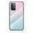 Custodia Silicone Specchio Laterale Sfumato Arcobaleno Cover LS1 per Samsung Galaxy A52 4G Ciano