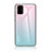 Custodia Silicone Specchio Laterale Sfumato Arcobaleno Cover LS1 per Samsung Galaxy A71 4G A715 Ciano