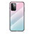 Custodia Silicone Specchio Laterale Sfumato Arcobaleno Cover LS1 per Samsung Galaxy A72 4G Ciano