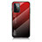 Custodia Silicone Specchio Laterale Sfumato Arcobaleno Cover LS1 per Samsung Galaxy A72 4G Rosso