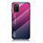 Custodia Silicone Specchio Laterale Sfumato Arcobaleno Cover LS1 per Samsung Galaxy F02S SM-E025F Rosa Caldo