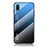 Custodia Silicone Specchio Laterale Sfumato Arcobaleno Cover LS1 per Samsung Galaxy M02 Blu