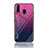 Custodia Silicone Specchio Laterale Sfumato Arcobaleno Cover LS1 per Samsung Galaxy M30 Rosa Caldo