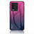 Custodia Silicone Specchio Laterale Sfumato Arcobaleno Cover LS1 per Vivo iQOO 10 5G Rosa Caldo