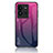 Custodia Silicone Specchio Laterale Sfumato Arcobaleno Cover LS1 per Vivo iQOO 10 Pro 5G Rosa Caldo