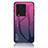 Custodia Silicone Specchio Laterale Sfumato Arcobaleno Cover LS1 per Vivo iQOO Neo7 5G Rosa Caldo
