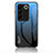 Custodia Silicone Specchio Laterale Sfumato Arcobaleno Cover LS1 per Vivo V27 5G Blu