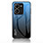 Custodia Silicone Specchio Laterale Sfumato Arcobaleno Cover LS1 per Vivo X80 Lite 5G Blu