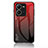 Custodia Silicone Specchio Laterale Sfumato Arcobaleno Cover LS1 per Vivo X80 Lite 5G Rosso