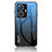 Custodia Silicone Specchio Laterale Sfumato Arcobaleno Cover LS1 per Vivo Y55 4G Blu