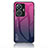 Custodia Silicone Specchio Laterale Sfumato Arcobaleno Cover LS1 per Vivo Y55 4G Rosa Caldo