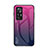 Custodia Silicone Specchio Laterale Sfumato Arcobaleno Cover LS1 per Xiaomi Mi 12T Pro 5G Rosa Caldo