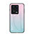 Custodia Silicone Specchio Laterale Sfumato Arcobaleno Cover LS1 per Xiaomi Mi 13 5G Ciano