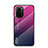 Custodia Silicone Specchio Laterale Sfumato Arcobaleno Cover LS1 per Xiaomi Poco F3 5G Rosa Caldo