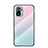 Custodia Silicone Specchio Laterale Sfumato Arcobaleno Cover LS1 per Xiaomi Poco M5S Ciano