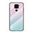 Custodia Silicone Specchio Laterale Sfumato Arcobaleno Cover LS1 per Xiaomi Redmi 10X 4G Ciano