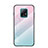 Custodia Silicone Specchio Laterale Sfumato Arcobaleno Cover LS1 per Xiaomi Redmi 10X 5G Ciano