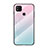 Custodia Silicone Specchio Laterale Sfumato Arcobaleno Cover LS1 per Xiaomi Redmi 9 Activ Ciano