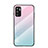 Custodia Silicone Specchio Laterale Sfumato Arcobaleno Cover LS1 per Xiaomi Redmi Note 10 5G Ciano