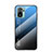 Custodia Silicone Specchio Laterale Sfumato Arcobaleno Cover LS1 per Xiaomi Redmi Note 10S 4G Blu