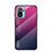 Custodia Silicone Specchio Laterale Sfumato Arcobaleno Cover LS1 per Xiaomi Redmi Note 10S 4G Rosa Caldo