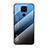 Custodia Silicone Specchio Laterale Sfumato Arcobaleno Cover LS1 per Xiaomi Redmi Note 9 Blu