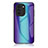 Custodia Silicone Specchio Laterale Sfumato Arcobaleno Cover LS2 per Huawei Nova 10 Blu