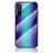 Custodia Silicone Specchio Laterale Sfumato Arcobaleno Cover LS2 per OnePlus Nord CE 5G Blu