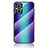 Custodia Silicone Specchio Laterale Sfumato Arcobaleno Cover LS2 per OnePlus Nord N20 5G Blu