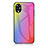 Custodia Silicone Specchio Laterale Sfumato Arcobaleno Cover LS2 per Oppo A17K Rosa