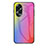 Custodia Silicone Specchio Laterale Sfumato Arcobaleno Cover LS2 per Oppo A18