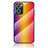 Custodia Silicone Specchio Laterale Sfumato Arcobaleno Cover LS2 per Oppo Find X5 Lite 5G Arancione