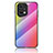 Custodia Silicone Specchio Laterale Sfumato Arcobaleno Cover LS2 per Oppo Find X5 Pro 5G Rosa