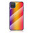 Custodia Silicone Specchio Laterale Sfumato Arcobaleno Cover LS2 per Samsung Galaxy A12 Arancione