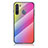 Custodia Silicone Specchio Laterale Sfumato Arcobaleno Cover LS2 per Samsung Galaxy A21 European Rosa