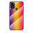 Custodia Silicone Specchio Laterale Sfumato Arcobaleno Cover LS2 per Samsung Galaxy A21s Arancione