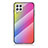 Custodia Silicone Specchio Laterale Sfumato Arcobaleno Cover LS2 per Samsung Galaxy A22 4G Rosa