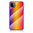 Custodia Silicone Specchio Laterale Sfumato Arcobaleno Cover LS2 per Samsung Galaxy A22 5G Arancione