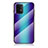 Custodia Silicone Specchio Laterale Sfumato Arcobaleno Cover LS2 per Samsung Galaxy A91 Blu