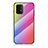 Custodia Silicone Specchio Laterale Sfumato Arcobaleno Cover LS2 per Samsung Galaxy A91 Rosa