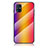 Custodia Silicone Specchio Laterale Sfumato Arcobaleno Cover LS2 per Samsung Galaxy M51 Arancione