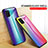 Custodia Silicone Specchio Laterale Sfumato Arcobaleno Cover LS2 per Samsung Galaxy M60s