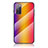 Custodia Silicone Specchio Laterale Sfumato Arcobaleno Cover LS2 per Samsung Galaxy S20 FE 4G Arancione