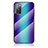 Custodia Silicone Specchio Laterale Sfumato Arcobaleno Cover LS2 per Samsung Galaxy S20 FE 4G Blu