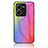 Custodia Silicone Specchio Laterale Sfumato Arcobaleno Cover LS2 per Vivo X80 Lite 5G Rosa