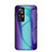 Custodia Silicone Specchio Laterale Sfumato Arcobaleno Cover LS2 per Xiaomi Mi 12T 5G Blu