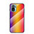 Custodia Silicone Specchio Laterale Sfumato Arcobaleno Cover LS2 per Xiaomi Poco M5S Arancione