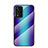 Custodia Silicone Specchio Laterale Sfumato Arcobaleno Cover LS2 per Xiaomi Poco X4 NFC Blu